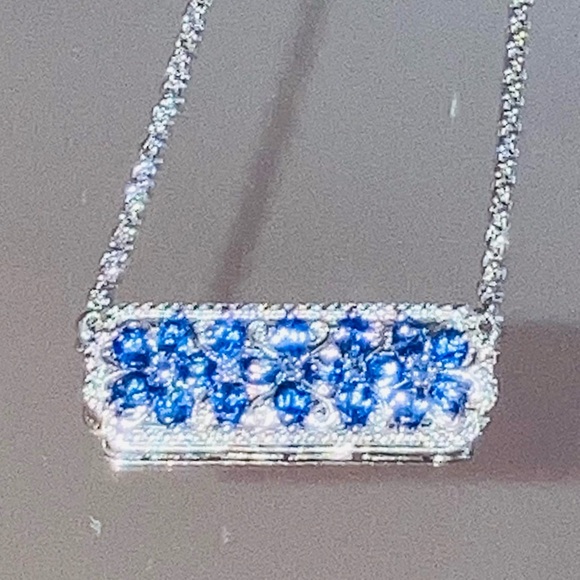 STERLING SILVER TANZANITE NECKLACE - Picture 5 of 12